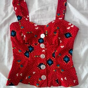 Res vintage Button-Front Women's Tank Top